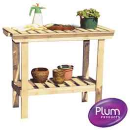 Plum Wooden Staging Table Shelving Staging